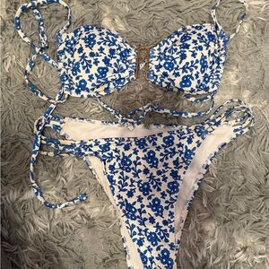 Blue Floral Bikini Set